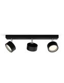 Regleta 3 Focos de techo LED Cabezal ajustable Negro 3x5.5W | LeonLeds