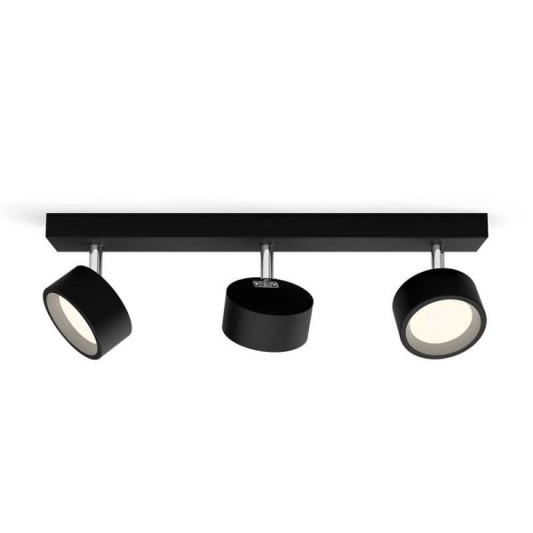 Regleta 3 Focos de techo LED Cabezal ajustable Negro 3x5.5W | LeonLeds