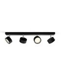 Regleta 4 Focos de techo LED Cabezal ajustable BRACIA Spot Negro 4x5.5W | LeonLeds