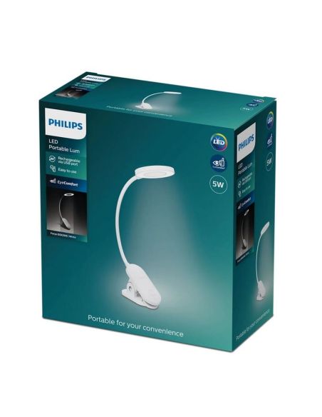 Flexo LED Pinza para lectura FORYS Clip DSK206 color Blanco| LeonLeds
