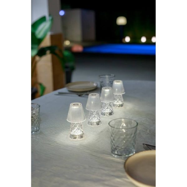 Lámpara de mesa LOLA 12 LUX efecto vidrio a pilas