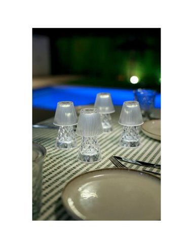 Lampe de table à piles effet verre LOLA 12 LUX