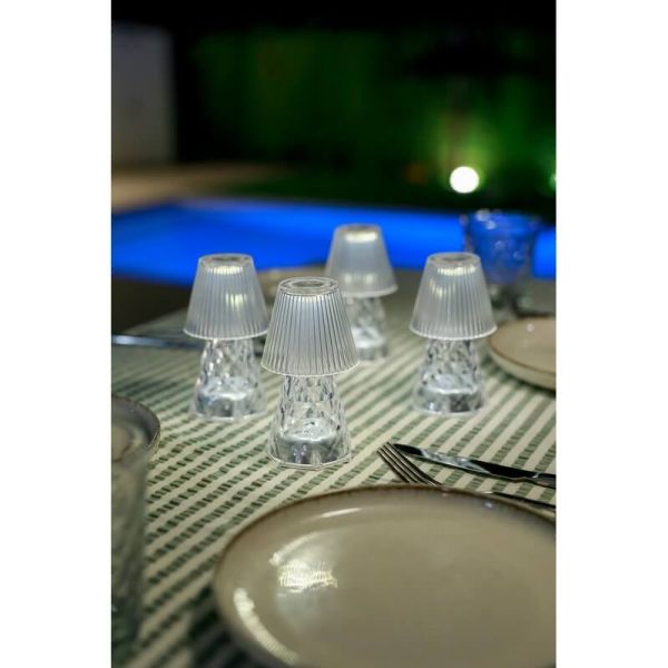 Lámpara de mesa LOLA 12 LUX efecto vidrio a pilas