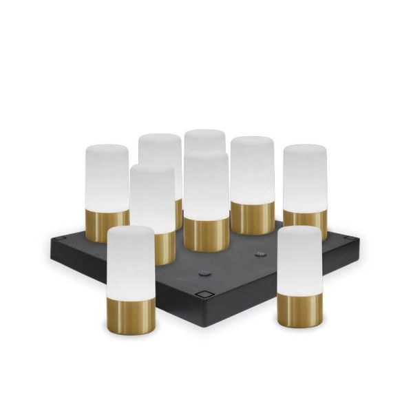 MAIA 19 LATÃO 3000-6000K + Luminária de mesa/piso RGB