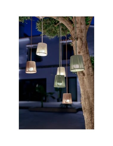 Lampe suspendue d'extérieur portative CONTA MINI HANG Blanc (Mini Cerise incluse)
