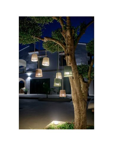 Lámpara colgante para exterior CONTA MINI HANG portátil Topo (Mini Cherry incluido)