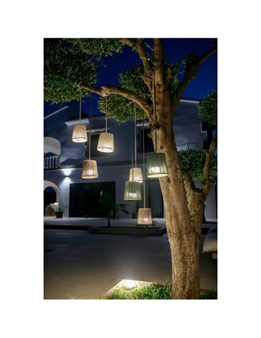 Lámpara colgante para exterior CONTA MINI HANG portátil Verde (Mini Cherry incluido)