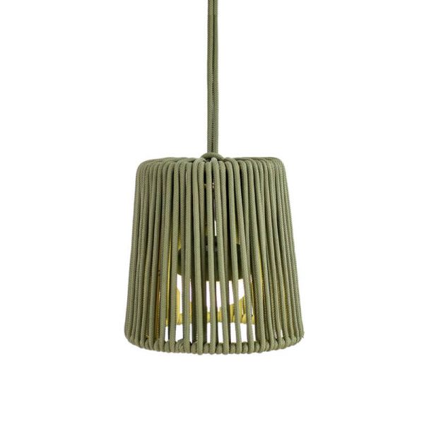 Lámpara colgante para exterior CONTA MINI HANG portátil Verde (Mini Cherry incluido)