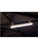 Tubo LED para sombrilla/carpa BANANA magnética con batería Dimable + RGB (con straps para colgar)