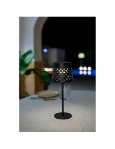 Lámpara de mesa solar con sensor crepuscular GRETITA TABLE LAMP negra recargable 2