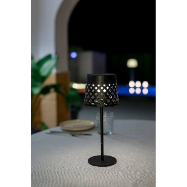 Lámpara de mesa solar con sensor crepuscular GRETITA TABLE LAMP negra recargable