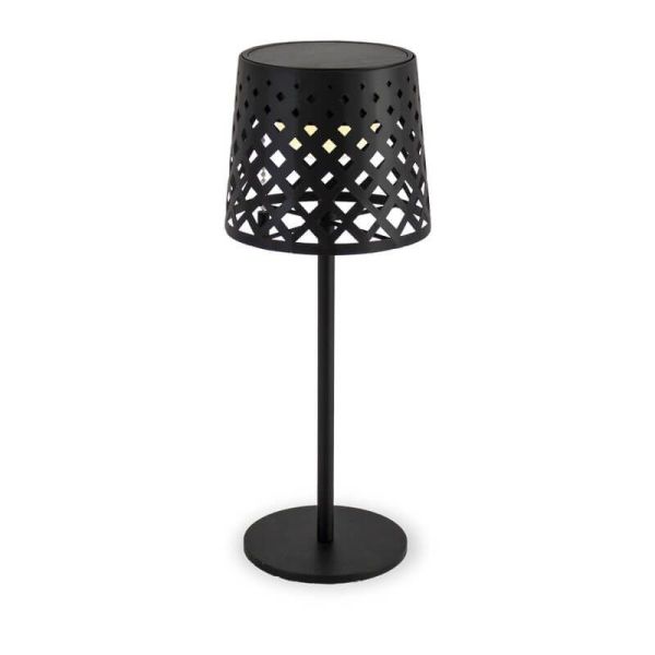 Lámpara de mesa solar con sensor crepuscular GRETITA TABLE LAMP negra recargable