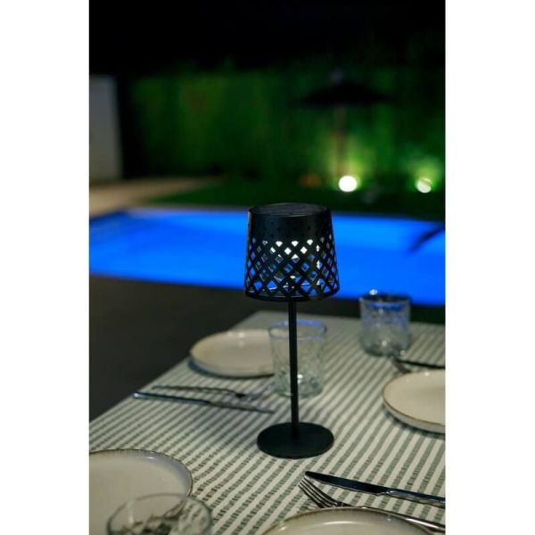 Lámpara de mesa solar con sensor crepuscular GRETITA TABLE LAMP negra recargable