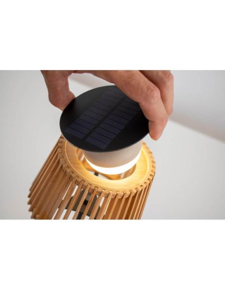 OKINAWA TABLE LAMP candeeiro de mesa com painel solar, bambu