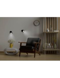 Aplique sin necesidad de punto de luz ROLL 8 con accesorio imantado de pared, táctil, negro 3W 2