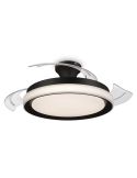 BLISS Philips Noir Ventilateur de plafond LED silencieux à pales repliables 28W+35W | LeonLeds.com