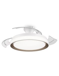 Ventilador techo LED BLISS Philips retráctil Dorado Blanco| LeonLeds.com