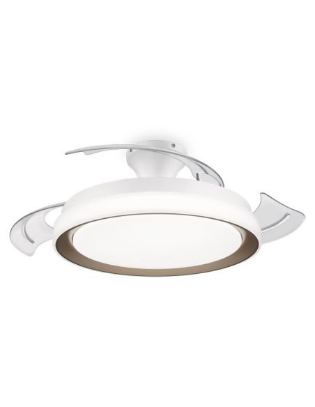 BLISS Philips Ventilador de teto LED retrátil Gold White | LeonLeds. com