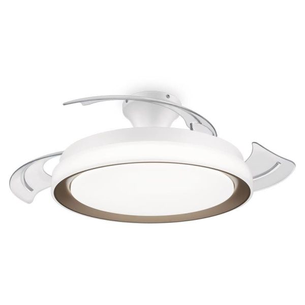 Ventilador techo LED BLISS Philips retráctil Dorado Blanco| LeonLeds.com