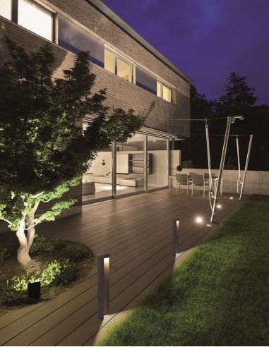 Baliza Exterior LED Cairo Grande IP54 7W 427Lm Negra Mate Gris Moderna Jardin | LeonLeds