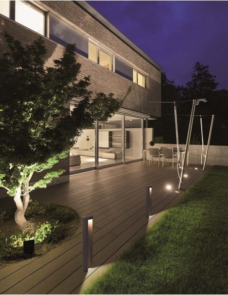 Baliza Exterior LED Cairo Grande IP54 7W 427Lm Negra Mate Gris Moderna Jardin | LeonLeds