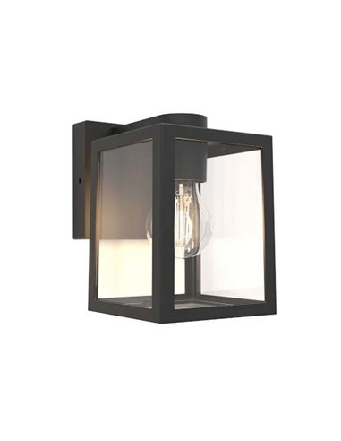 Aplique de pared rústico SHIVA como un farol para bombilla E27, exterior