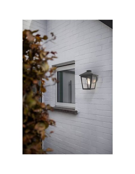 Aplique de pared rústico ZAGO como un carruaje antiguo, E27, exterior
