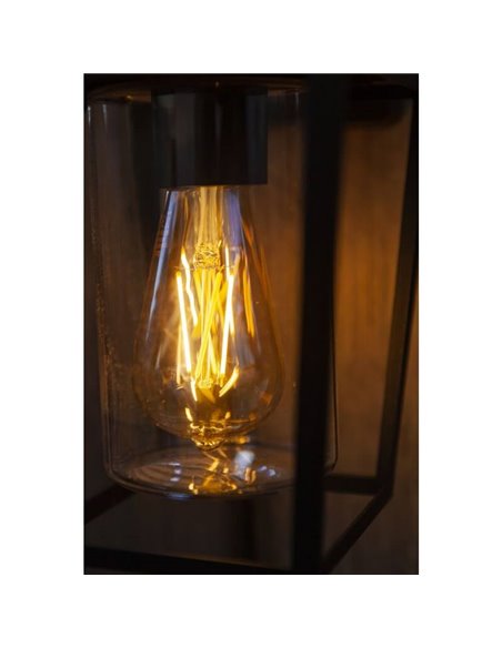 Applique d'extérieur WEST avec verre transparent et bords noirs mats, E27