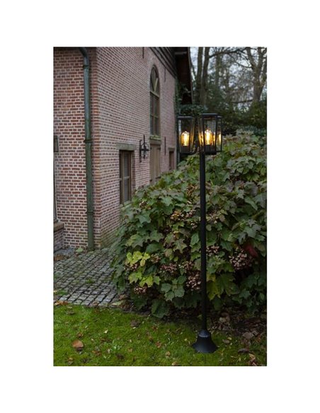 Lampadaire d'extérieur rustique PIN avec 3 Luminaires E27