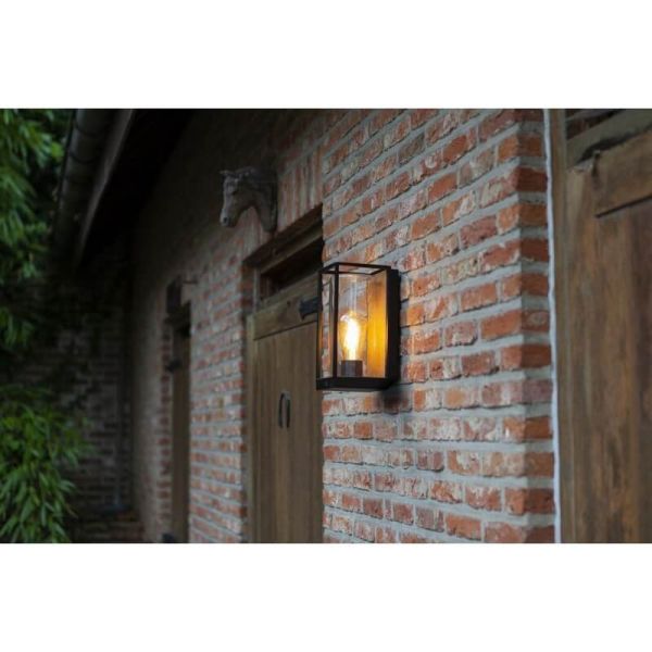 Farol de pared FLAIR con efecto madera para exterior E27