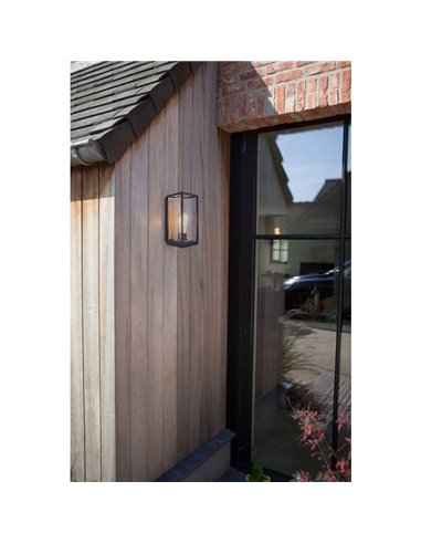 Farol de pared FLAIR con efecto madera para exterior E27