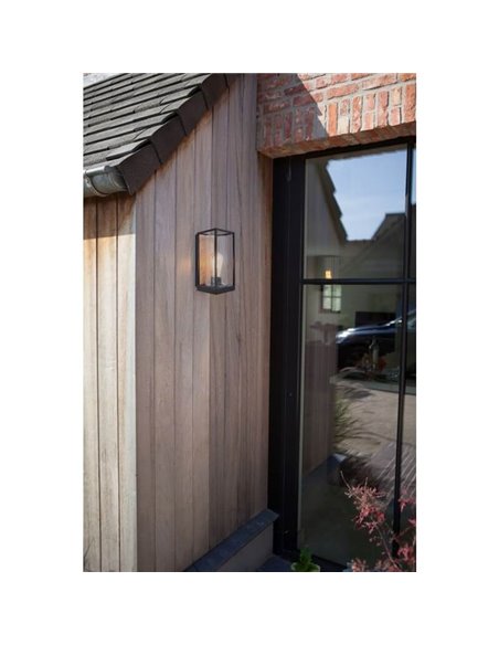 Farol de pared FLAIR con efecto madera para exterior E27