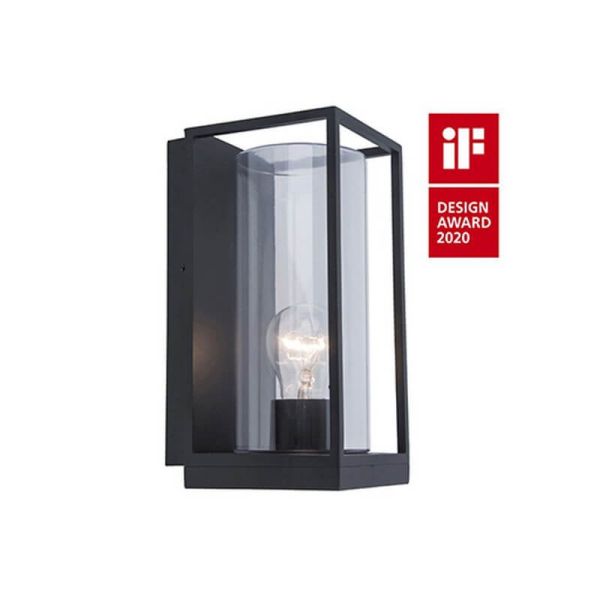 Farol de pared FLAIR negro para exterior E27