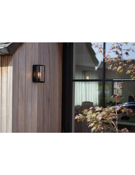 Farol de pared FLAIR negro para exterior E27