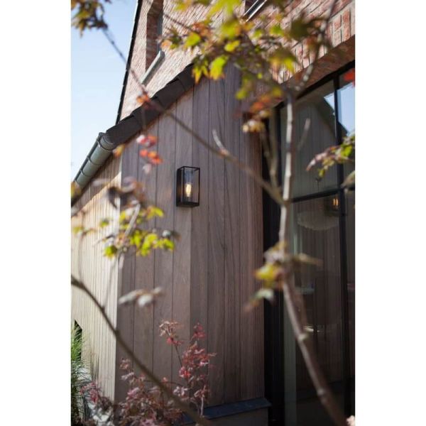 Lanterna de parede exterior preta FLAIR E27