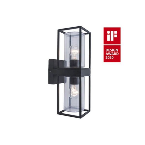 Aplique de pared FLAIR con doble luz arriba y abajo E27 negro