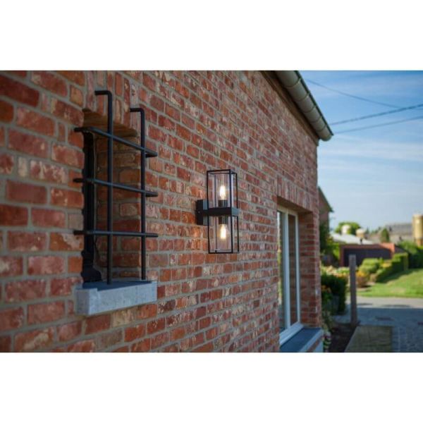 Aplique de pared FLAIR con doble luz arriba y abajo E27 negro