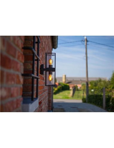 Aplique de pared FLAIR con doble luz arriba y abajo E27 negro