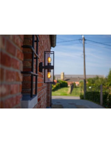 Aplique de pared FLAIR con doble luz arriba y abajo E27 negro