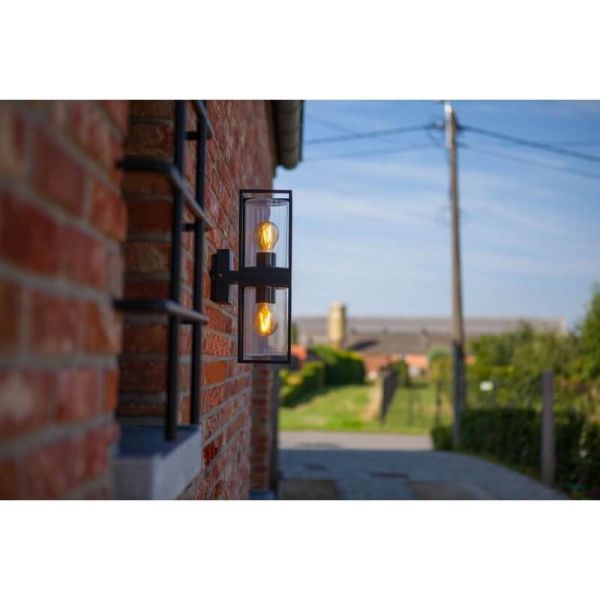 Aplique de pared FLAIR con doble luz arriba y abajo E27 negro