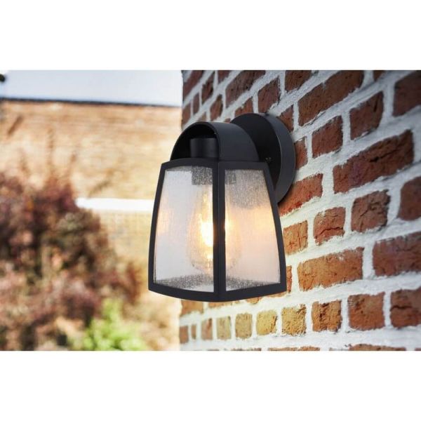 Arandela exterior KELSEY com vidro transparente ou maciço E27