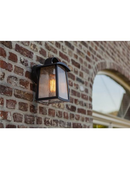 Aplique pared exterior KELSEY con agarradero y vidrio transparente o sólido E27