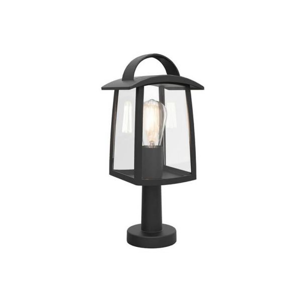 Lampadaire d'extérieur KELSEY avec poignée, verre transparent E27