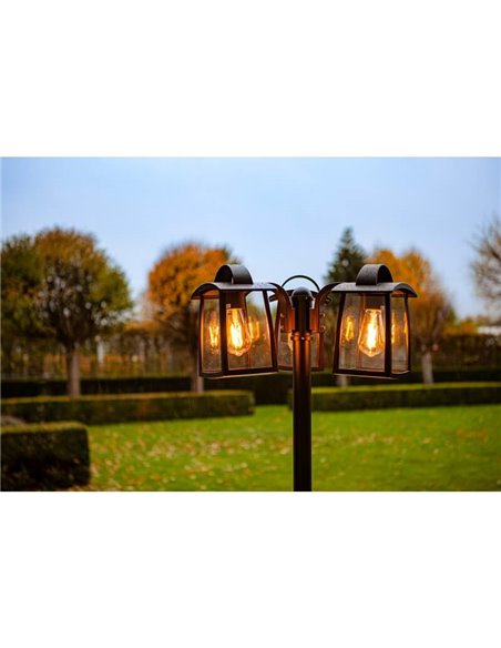 Lampadaire extérieur KELSEY de 1,91 mètres avec 3 Luminaires E27