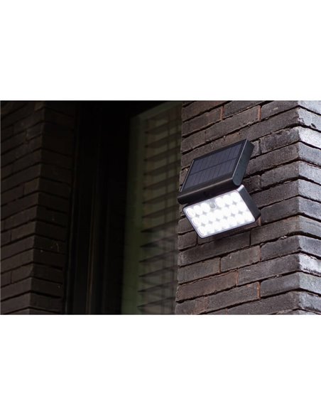 Applique solaire d'extérieur TUDA avec panneau solaire 1/3 lumières avec détecteur de mouvement et commande vocale