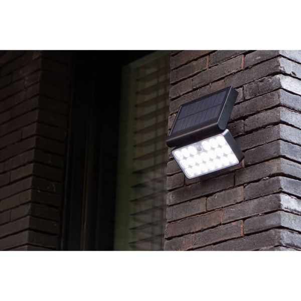 Aplique Solar exterior TUDA con panel solar 1/3 Luces con sensor de movimiento y control por voz