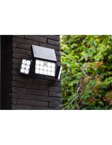 Aplique solar de parede TUDA para exterior com painel solar 1/3 Luzes com sensor de movimento e controle de voz