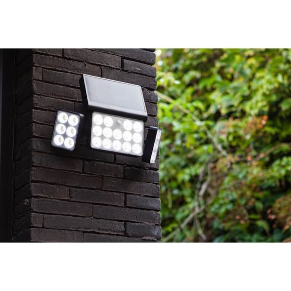 Aplique Solar exterior TUDA con panel solar 1/3 Luces con sensor de movimiento y control por voz