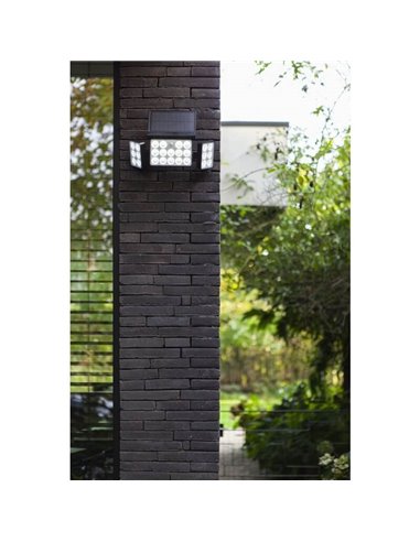 Aplique solar de parede TUDA para exterior com painel solar 1/3 Luzes com sensor de movimento e controle de voz