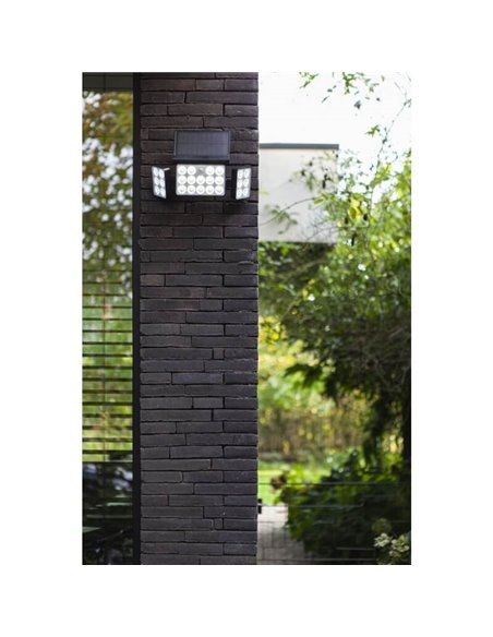 Applique solaire d'extérieur TUDA avec panneau solaire 1/3 lumières avec détecteur de mouvement et commande vocale